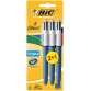 Bic Colours Original 4-kleurenbalpen, medium, klassieke inktkleuren, blauw, op blister 2+1 gratis