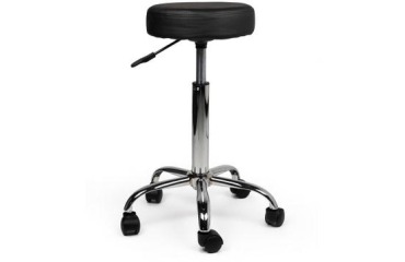 Standard Bürohocker mit Gasfeder, harte Rollen, schwarz
