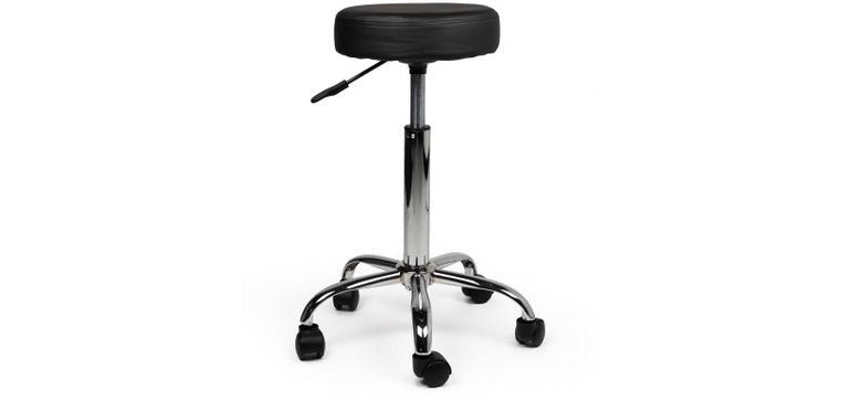 Standard Bürohocker mit Gasfeder, harte Rollen, schwarz