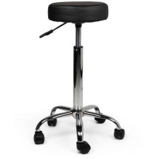 Tabouret avec anneau repose-pieds, sans dos, piston haut, noir