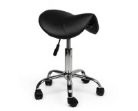 Tabouret sans anneau repose-pieds, sans dos, piston bas, noir