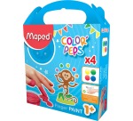 Maped Fingerfarbe Color'Peps Early Age, Packung mit 4 Flaschen à 80 ml in verschiedenen Farben