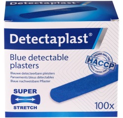 Elastische blauwe textielpleister Detectaplast 19x72mm 100 stuks