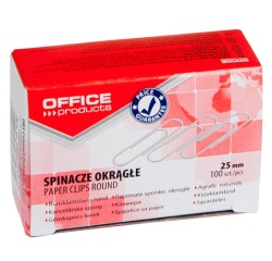 OFFICE products paper clips, 25 mm, galvanized, box of 100 pieces