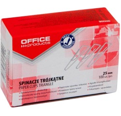 OFFICE products papierklemmen, 25 mm, gegalvaniseerd, driehoekig, doos van 100 stuks