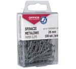 OFFICE products papierklemmen, 26 mm, metaal, plastic ophangdoosje van 100 stuks