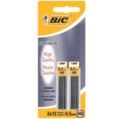 Mine portemine BIC Criterium 0,5mm HB blister 2 étuis