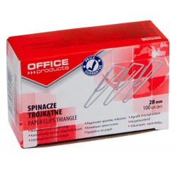 OFFICE Produkte Büroklammern, 28 mm, verzinkt, dreieckig, Schachtel mit 100 Stück
