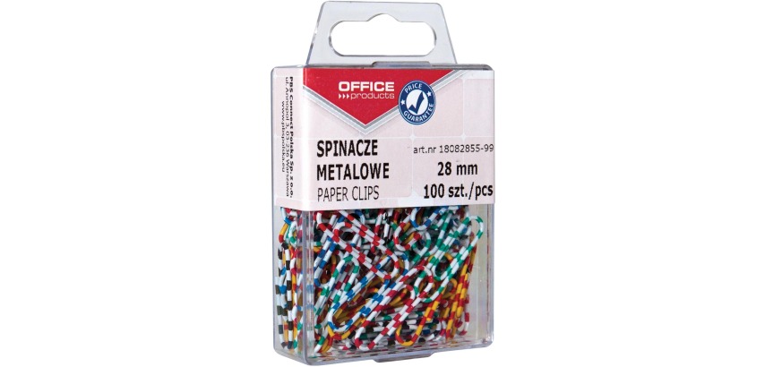 OFFICE products attache-tout Zebra, 28 mm, rayée, couleurs assorties, boîte suspendue de 100 pièces