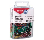 OFFICE products paperclips, 28 mm, assorted colors, hanging box of 100 pieces