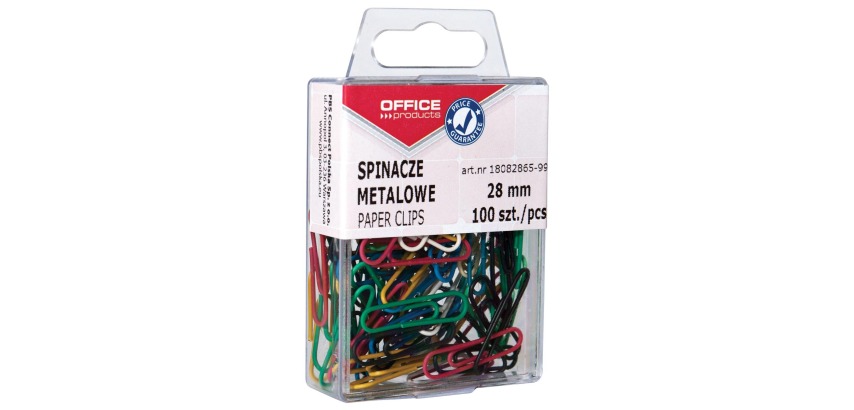 OFFICE products attache-tout, 28 mm, couleurs assorties, boîte suspendue de 100 pièces
