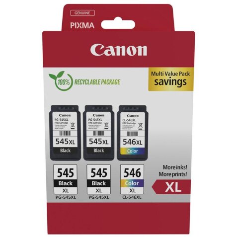 Canon cartouche d'encre 2 x PG-545XL + 1 x CL-546XL, 300 - 400 pages, OEM 8286B013, 4 couleurs