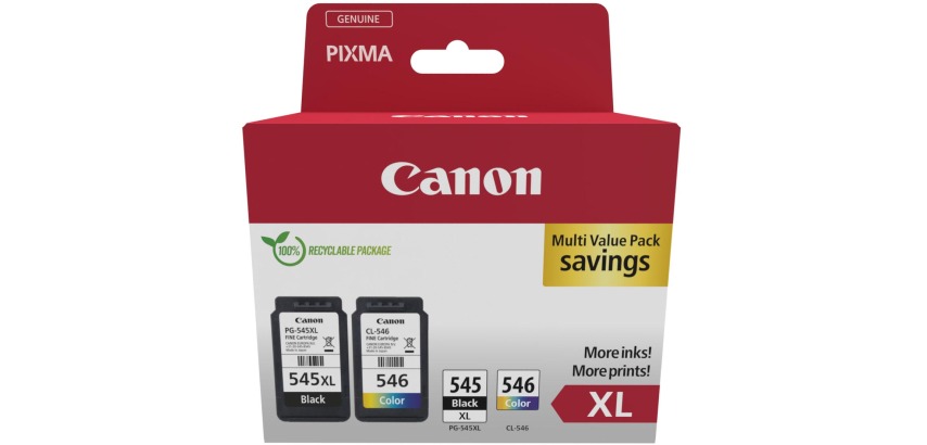 CANON PG 545XL + CL 546 Pack 2 cartouches noir et couleurs pour imprimante jet d'encre