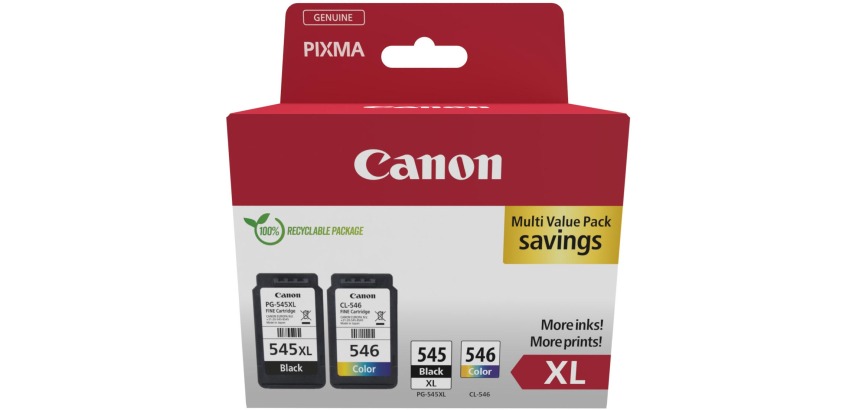 CANON PG 545XL + CL 546 Pack 2 cartouches noir et couleurs pour imprimante jet d'encre