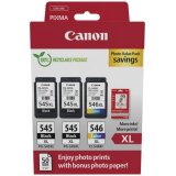 Canon photo value pack 2 x PG-545XL + 1 x CL-546XL, 300 - 400 pages, OEM 8286B015, 4 couleurs