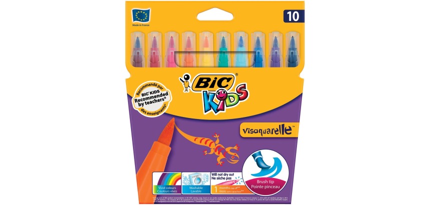 Bic Kids marqueur pinceau Visaquarelle, étui cartonné de 10 pièces