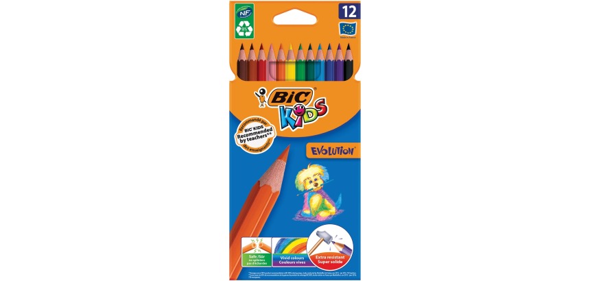 Kleurpotloden BicKids Evolution assorti etui à 12 stuks