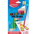 Maped crayon de couleur Color'Peps Duo, blister avec 18 pièces