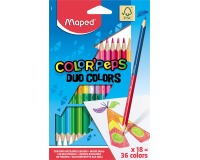 Maped crayon de couleur Color'Peps Duo, blister avec 18 pièces