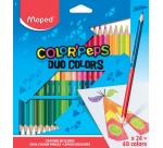 Maped triangular colored pencil Color'PepsDuo, cardboard case of 24 pencils = 48 colors
