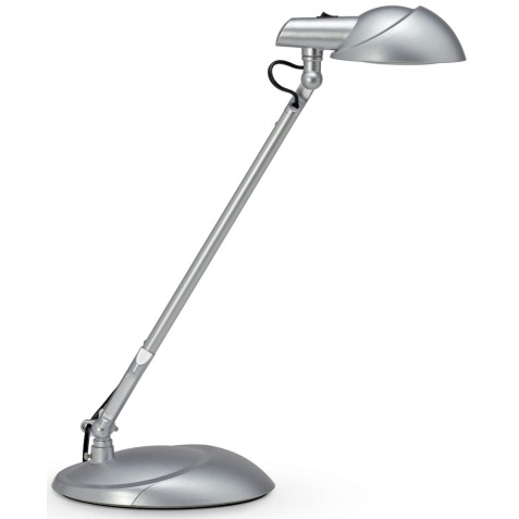 MAULstorm bureaulamp, LED, op voet, zilver