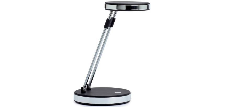 MAULpuck bureaulamp, LED, op voet, verschuifbaar in hoogte, daglicht wit licht, zwart
