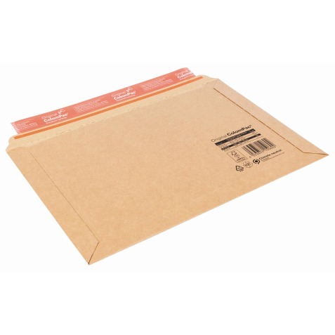 Enveloppe d'expédition à soufflet, bande adhésive sur le côté long, ft 50 x 250 x 360 mm, brun