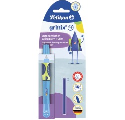 Pekikan Griffix stylo plume, sous blister, pour les droities, bleu - vert