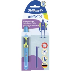 Pekikan Griffix stylo plume, sous blister, pour les droities, bleu - vert