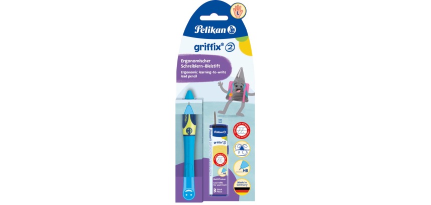 Pelikan Griffix Druckbleistift, im Blisterpack, für Linkshänder, blau - grün