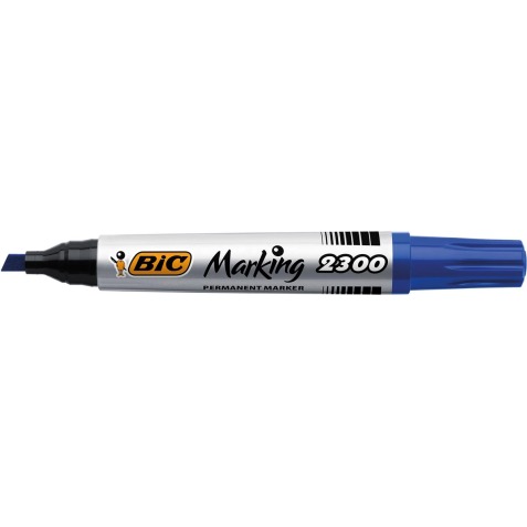 Bic marqueur permanent 2300 ECOlutions, largeur de trait: 3,7 - 5,5 mm, pointe biseautée, bleu