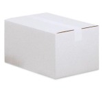 Versandkarton, einfache Wellpappe, 3 mm, weiß, Maße 370 x 250 x 145 mm