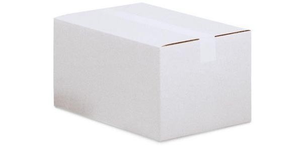 Single-corrugated shipping box, 3 mm, white, 305 x 220 x 80 mm