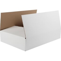 Boîte d'expédition, cannelure, blanc, ft 430 x 320 x 90 mm