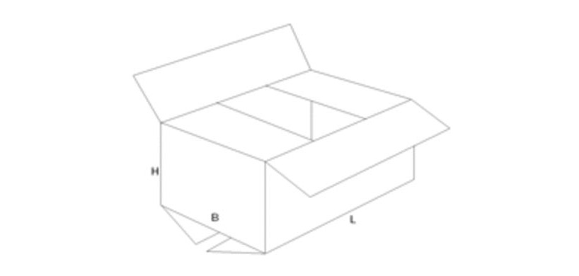 Boîte d'expédition, cannelure simple, 3 mm, brun, ft 350 x 350 x 250 mm