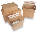 Verzenddoos, boekwikkel met plakstrip, bruin, ft 230 x 160 x 80 mm