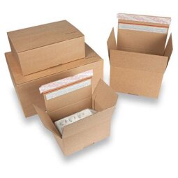 Boîte d'expédition, emballage de livre avec bande adhesive, brun, ft 230 x 160 x 80 mm