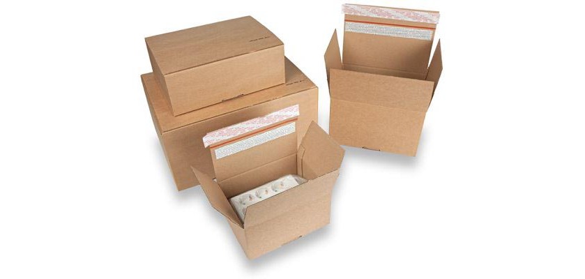 Verzenddoos, boekwikkel met plakstrip, bruin, ft 230 x 160 x 80 mm