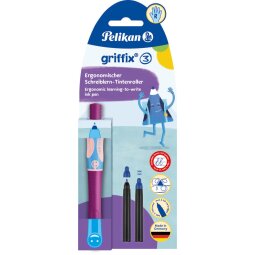 Pelikan Griffix roller, op blister, voor rechtshandigen, paars - blauw