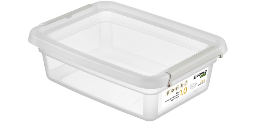 DONAU Home storage box, 1 liter, transparent