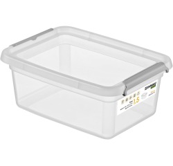 DONAU Home boîte de rangement, 1,5 litres, transparent