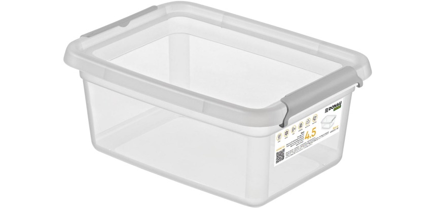DONAU Home storage box, 4.5 liters, transparent