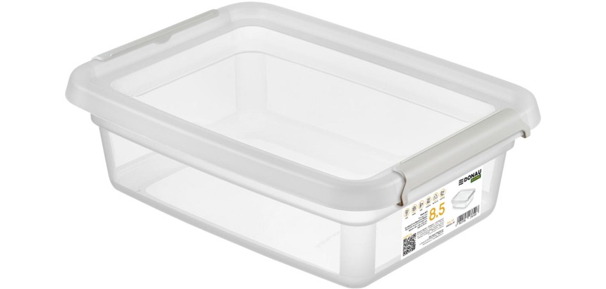 DONAU Home boîte de rangement, 8,5 litres, transparent