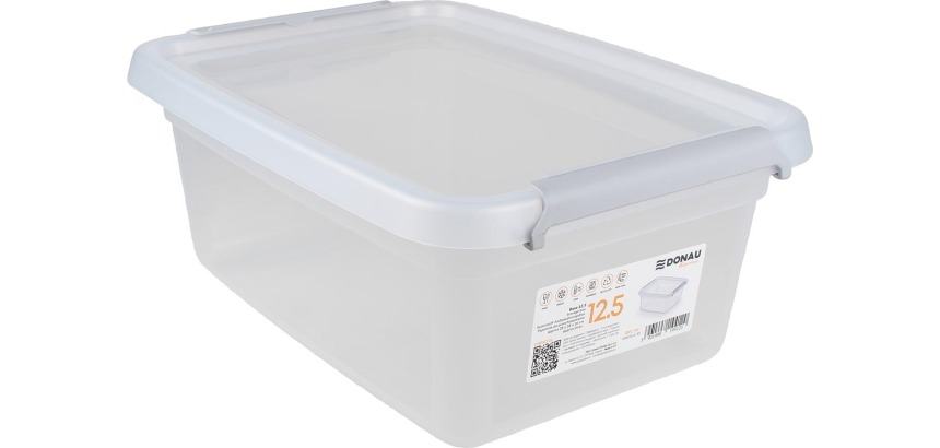 DONAU Home boîte de rangement, 12,5 litres, transparent
