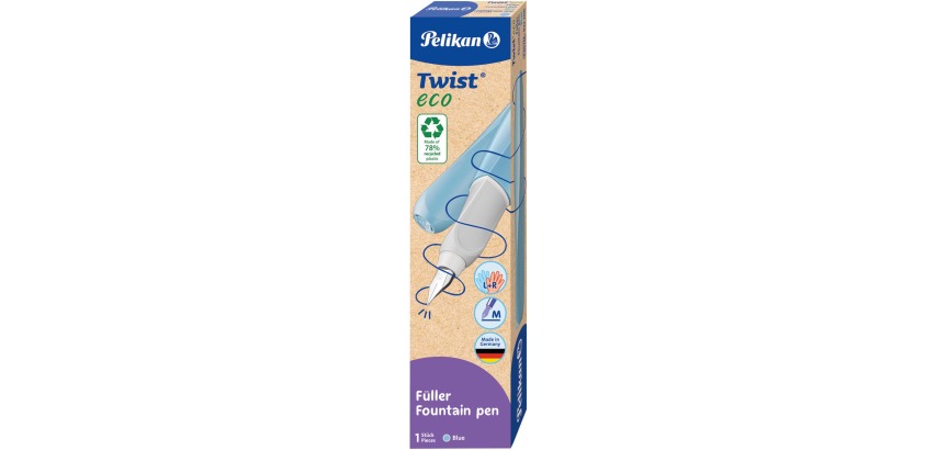 Pelikan Twist stylo plume Eco, avec recharge, bleu