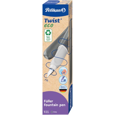 Pelikan Twist stylo plume Eco, avec recharge, gris