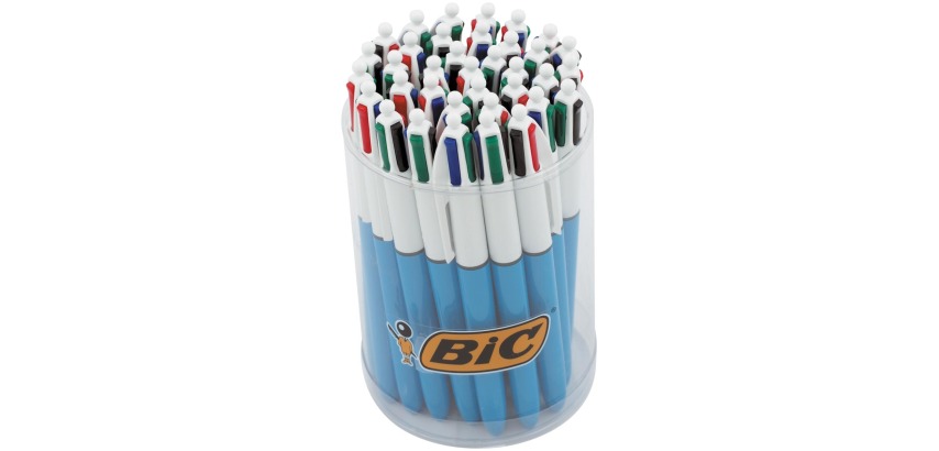 Bic 4 Colours Original stylo bille 4 couleurs, moyen, 4 couleurs d'encre classique, tubo de 36 pièces