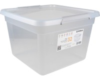 DONAU Home opbergdoos, 32 liter, transparant