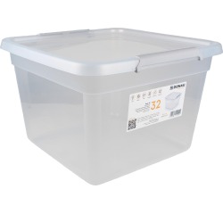 DONAU Home boîte de rangement, 32 litres, transparent