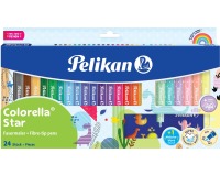 Pelikan Colorella Star feutre, étui de 18 pièces + 6 couleurs pastel